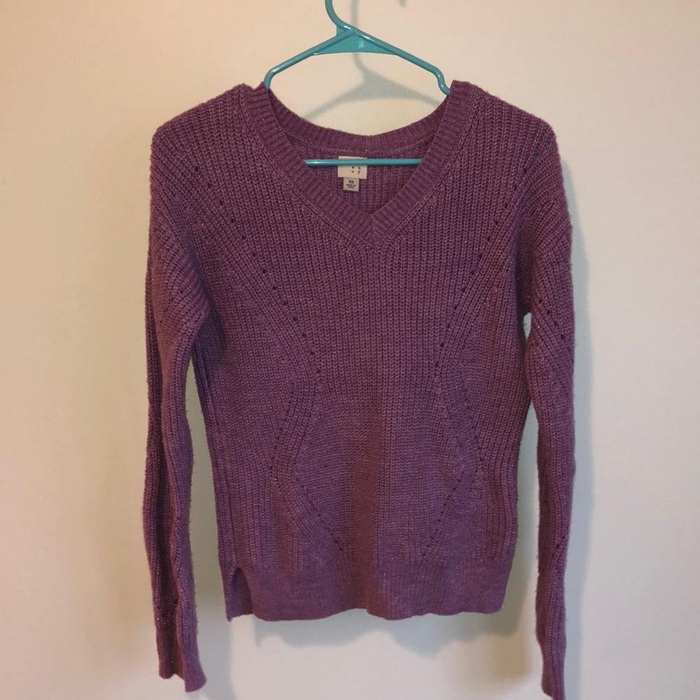 Slightly sparkling purple sweater